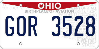 OH license plate GOR3528