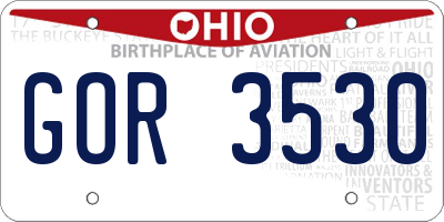OH license plate GOR3530