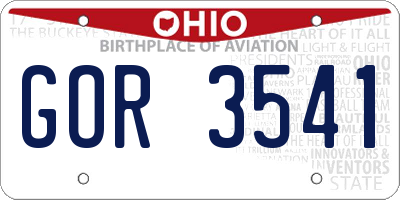 OH license plate GOR3541