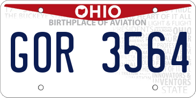 OH license plate GOR3564