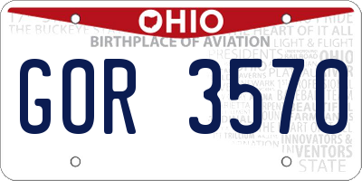 OH license plate GOR3570