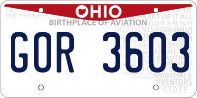 OH license plate GOR3603