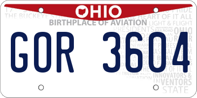 OH license plate GOR3604