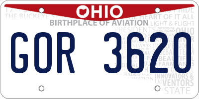 OH license plate GOR3620