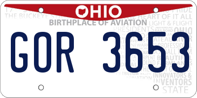OH license plate GOR3653