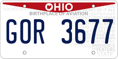 OH license plate GOR3677