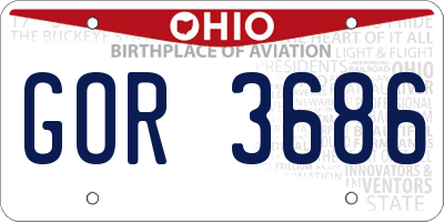OH license plate GOR3686
