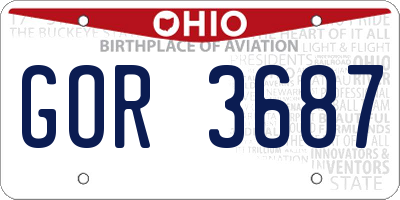 OH license plate GOR3687