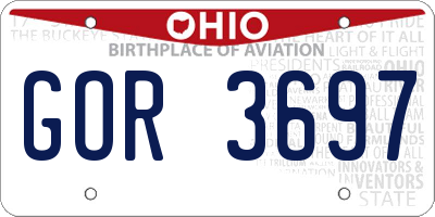 OH license plate GOR3697