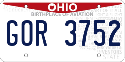 OH license plate GOR3752