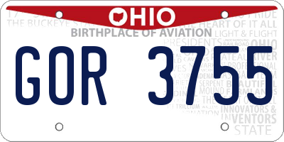 OH license plate GOR3755