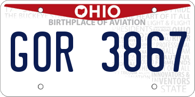 OH license plate GOR3867