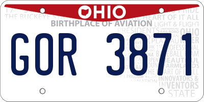 OH license plate GOR3871