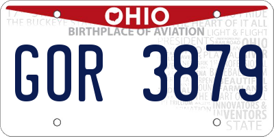 OH license plate GOR3879