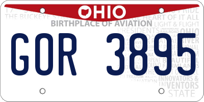OH license plate GOR3895