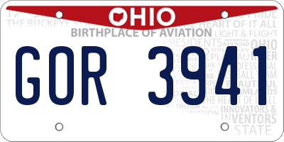 OH license plate GOR3941