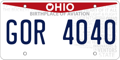 OH license plate GOR4040