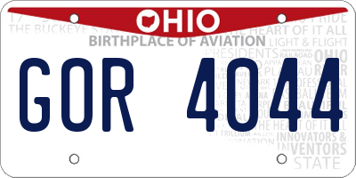 OH license plate GOR4044