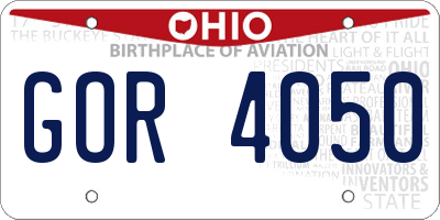 OH license plate GOR4050