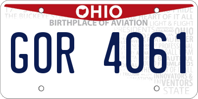 OH license plate GOR4061