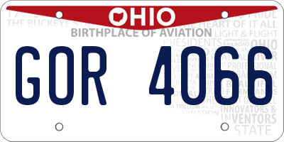 OH license plate GOR4066