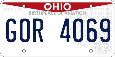 OH license plate GOR4069
