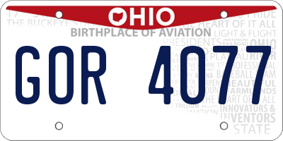 OH license plate GOR4077
