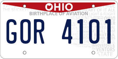 OH license plate GOR4101