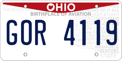 OH license plate GOR4119