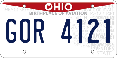OH license plate GOR4121