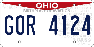 OH license plate GOR4124