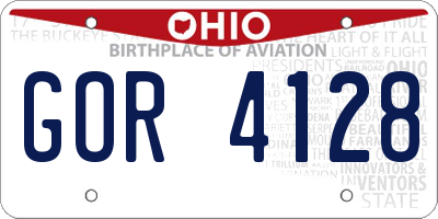 OH license plate GOR4128