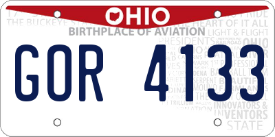 OH license plate GOR4133