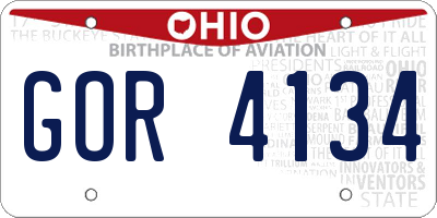 OH license plate GOR4134
