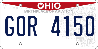 OH license plate GOR4150