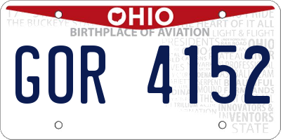 OH license plate GOR4152