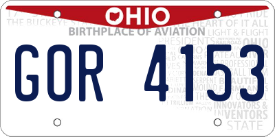 OH license plate GOR4153