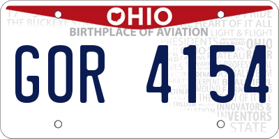 OH license plate GOR4154