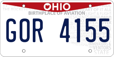 OH license plate GOR4155
