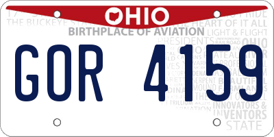 OH license plate GOR4159