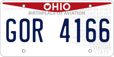 OH license plate GOR4166