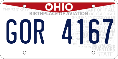 OH license plate GOR4167