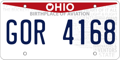 OH license plate GOR4168