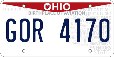 OH license plate GOR4170