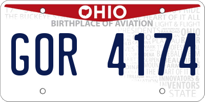 OH license plate GOR4174