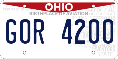 OH license plate GOR4200