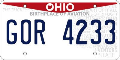 OH license plate GOR4233