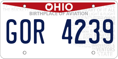 OH license plate GOR4239