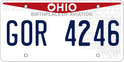 OH license plate GOR4246