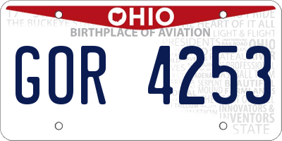 OH license plate GOR4253